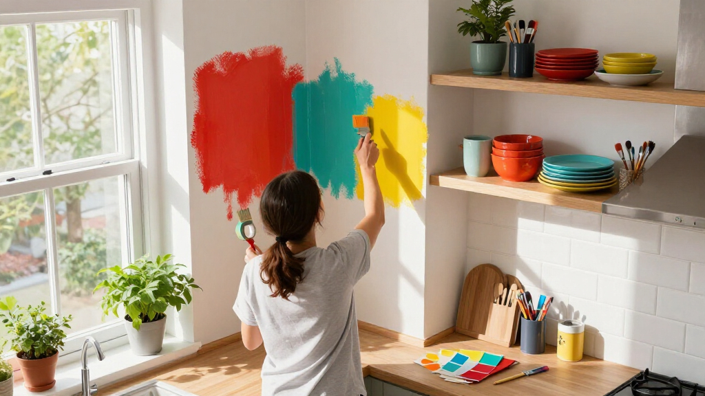 A $180 Kitchen Redo Has So Many Vibrant Colors And Renter-Friendly Hacks