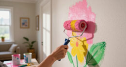 Her Sister Painted Flowers On Her Hallway Walls — Now It’s A Colorful Escape