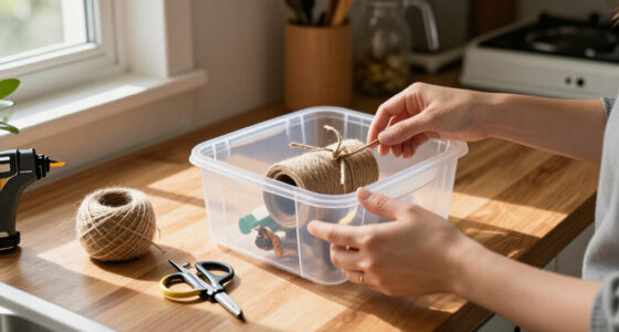 She Transforms A Plastic Container Into Rustic Storage With A Cute Dollar Tree DIY