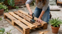 Woman Upcycles Old Wood Pallets Into A Backyard Showpiece With An Impressive DIY