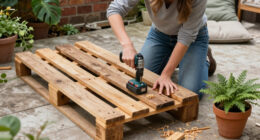 Woman Upcycles Old Wood Pallets Into A Backyard Showpiece With An Impressive DIY